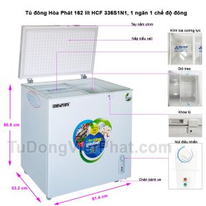 Các bộ phận tủ đông Hòa Phát 162 lít HCF 336S1N1