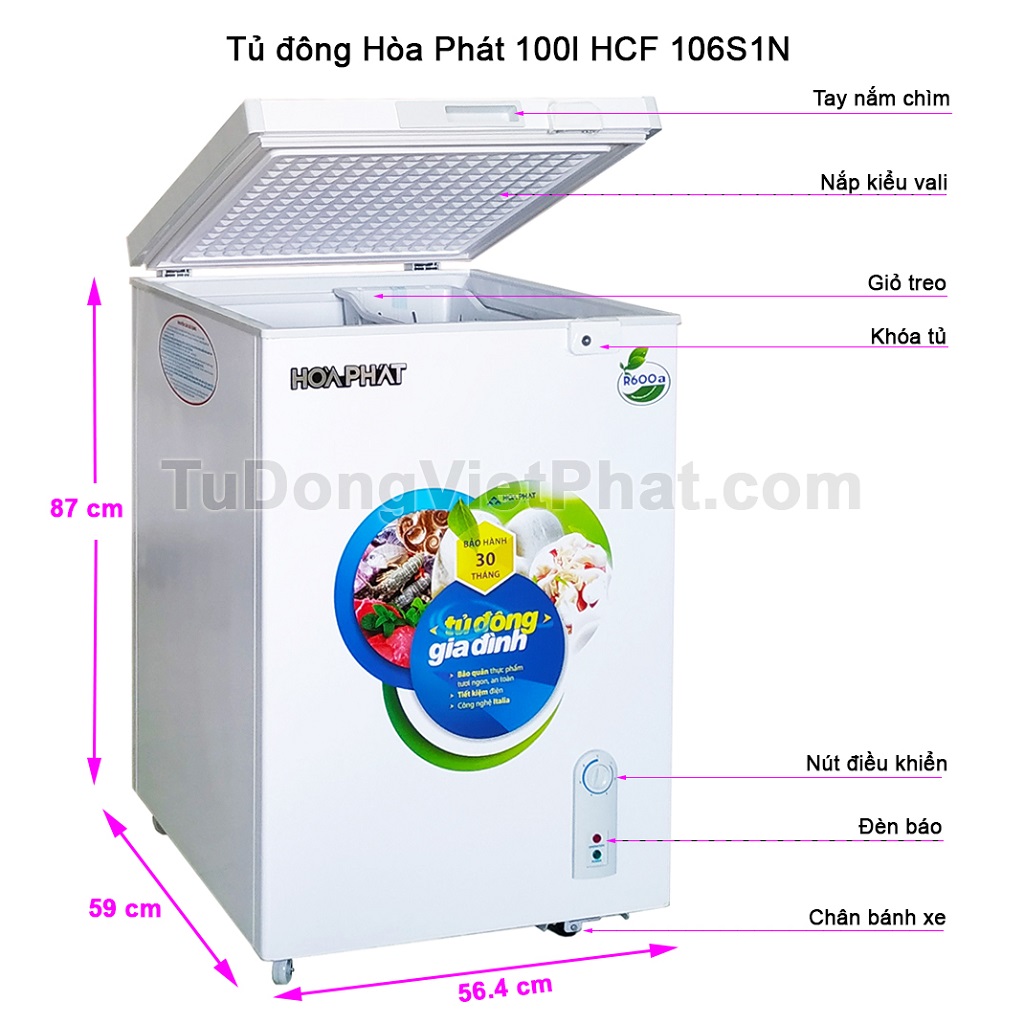 Linh kiện tủ đông Hòa Phát 100l HCF 106S1N 1 Ngăn đông