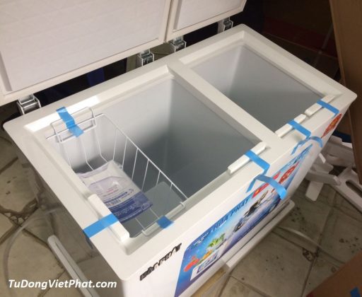 Bên trong tủ đông Hòa Phát 160 lít HCF-400 S2PĐ2.N, 2 ngăn đông mát