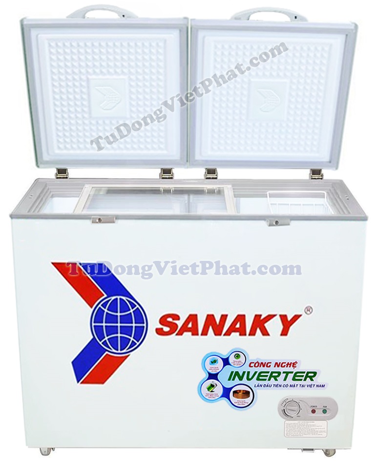 Tủ đông Sanaky INVERTER VH-2899W3 Mặt trước tủ đông Sanaky VH-2899W3, 230L INVERTER