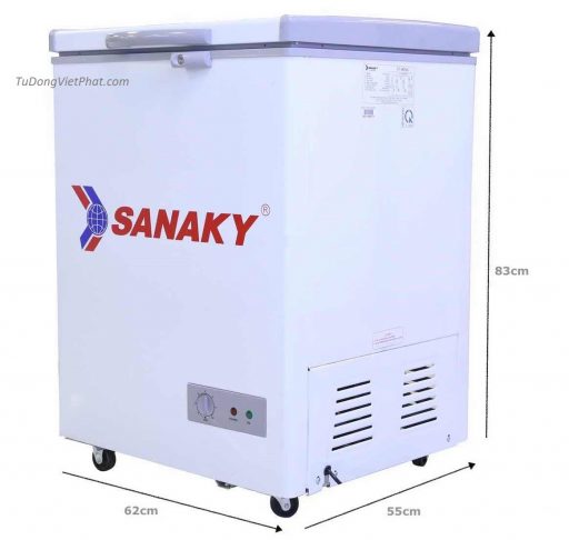 Kích thước Tủ đông mini 100L Sanaky VH-150HY2 1 ngăn đông