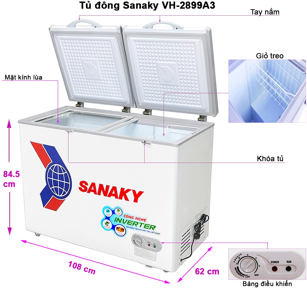 Các mẫu tủ đông Sanaky inverter phổ biến nhất