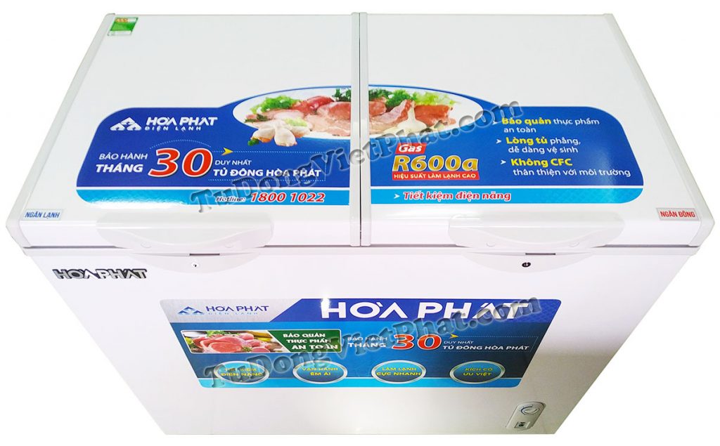 Tủ đông Hòa Phát 205l, HCF-506S2N2, 2 ngăn đông mát bảo hành 30 tháng Tủ đông Hòa Phát 205L HCF 506S2N2, tủ mini 2 ngăn