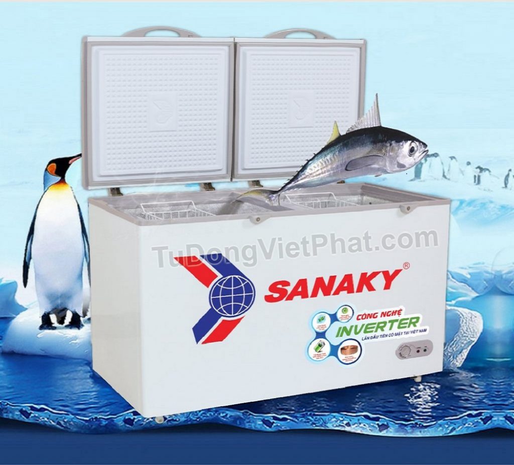 Tủ đông Sanaky INVERTER VH-3699W3, 270L 2 ngăn đông mát