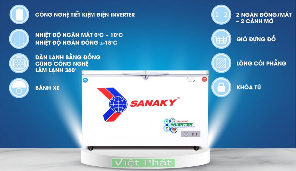 Tính năng của tủ đông Sanaky VH-4099W3