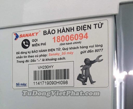 Bảo hành điện tử tủ đông đứng Sanaky VH-230HY