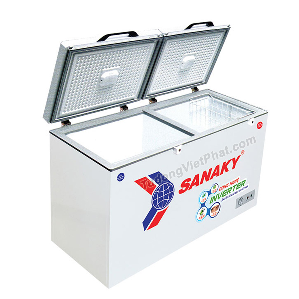 Bên trong tủ đông Sanaky INVERTER VH-4099W4KD mặt kính cường lực