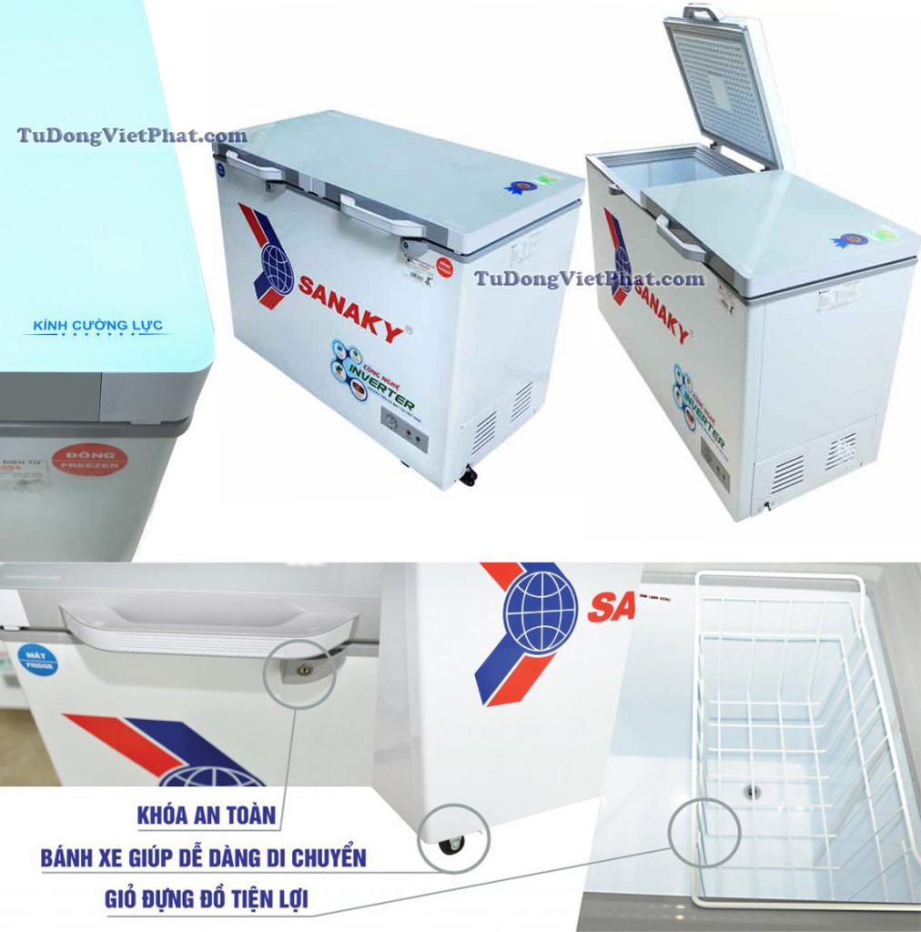 Tủ đông Sanaky INVERTER VH-4099W4K mặt kính cường lực