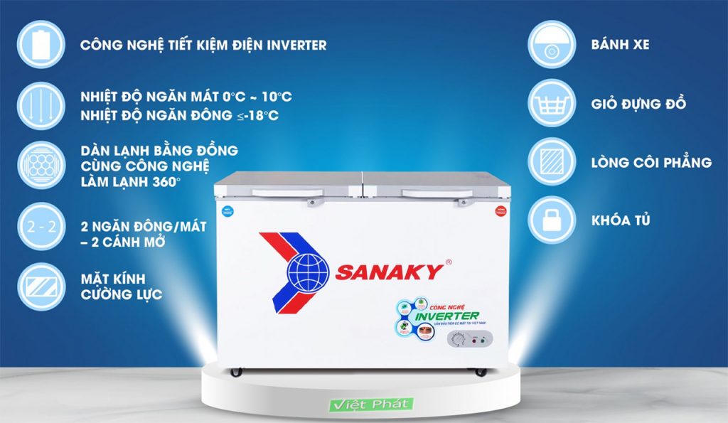 Tính năng của tủ đông Sanaky INVERTER VH-4099W4K 