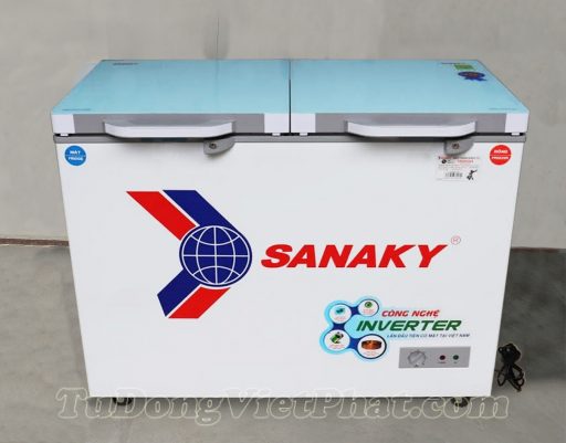 Tủ đông Sanaky INVERTER VH-4099W4KD mặt kính cường lực xanh