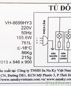 Tem kỹ thuật tủ đông Sanaky Inverter 761 lít VH-8699HY3