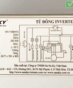 Tem kỹ thuật tủ đông Sanaky Inverter 900 lít VH-1199HY3, 3 cánh