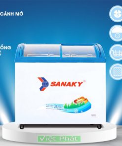 Tủ đông Sanaky VH-2899K, mặt kính cong 210 lít dàn đồng