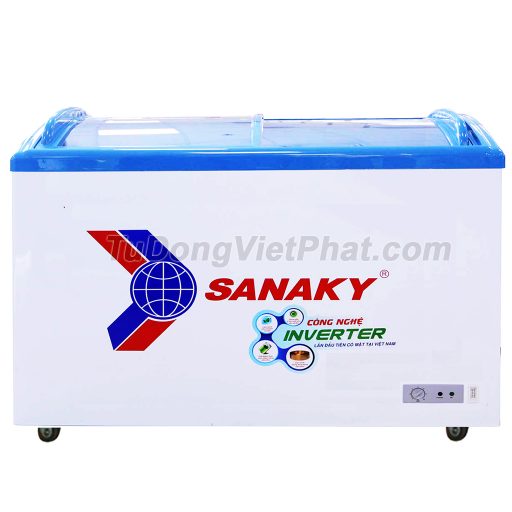 Tủ đông Sanaky VH-5899K3, cánh kính cong 400 lít Inverter dàn đồng