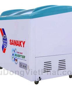 Tủ đông Sanaky VH-5899K3, cánh kính cong 400 lít Inverter dàn đồng