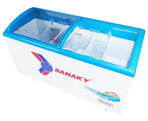 Tủ đông Sanaky VH-6899K, mặt kính cong 450 lít dàn đồng