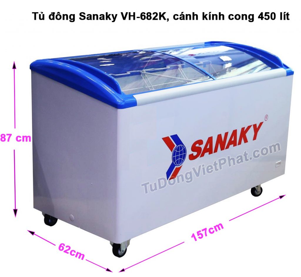 Kích thước tủ đông Sanaky VH-682K