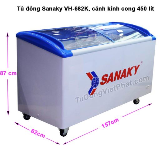 Kích thước tủ đông Sanaky VH-682K
