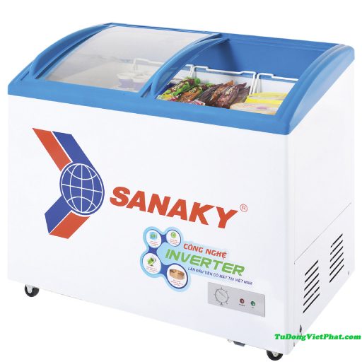 Tủ đông Sanaky VH-4899K3, mặt kính cong 340 lít Inverter