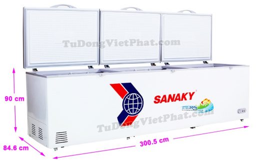 Kích thước tủ đông Sanaky VH-1399HY