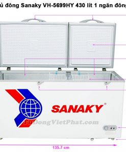 Kích thước tủ đông Sanaky VH-5699HY