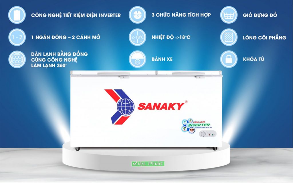 Tinh năng của tủ đông Sanaky VH-6699HY3 Inverter