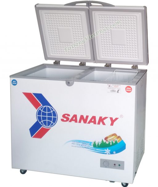 Tủ đông mini Sanaky VH-2599W1, 2 ngăn 195L dàn đồng