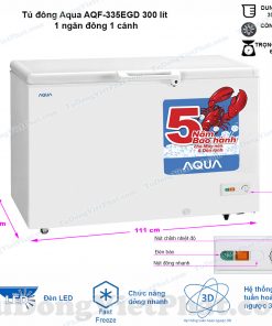 Kích thước tủ đông Aqua AQF-335EGD