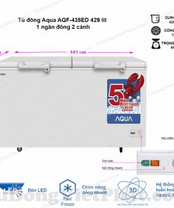 Kích thước tủ đông Aqua AQF-435ED