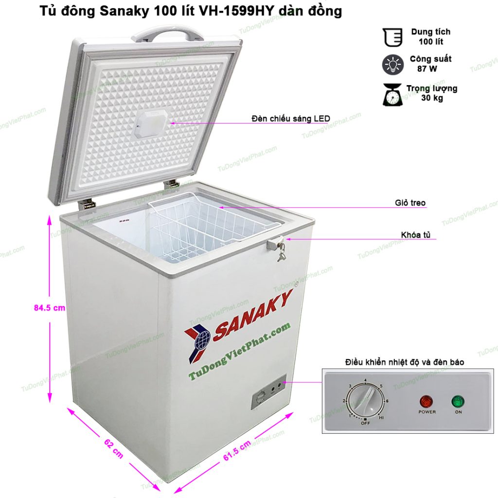 Các mẫu tủ đông Sanaky nhỏ nhất 100L cho gia đình