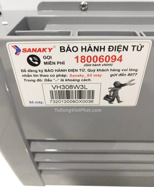 Tem bảo hành tủ Sanaky VH-308W3L