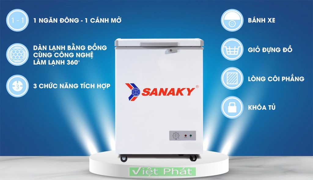 Tính năng nổi bật của tủ đông Sanaky 100L VH-1599HY