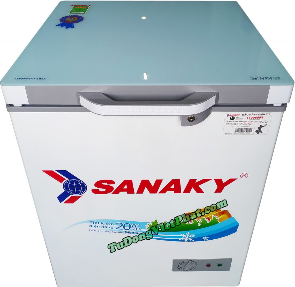 Tủ đông Sanaky 100 lít VH-1599HYKD kính xanh
