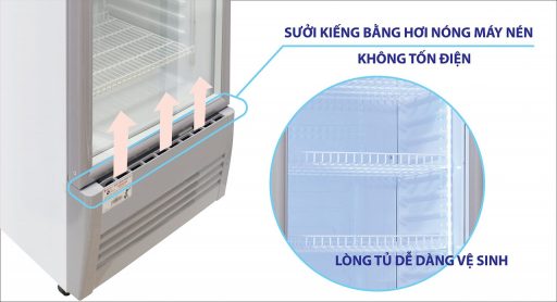 Tủ mát Sanaky VH-218KL sưởi kính bằng khí nóng
