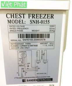 Sơ đồ điện của tủ đông mini Sanden Intercool SNH-0155
