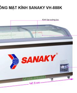 Kích thước tủ đông Sanaky VH-888K