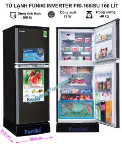 Kích thước tủ lạnh Funiki INVERTER FRI-166ISU 160 lít