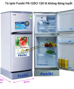 Kích thước tủ lạnh Funiki FR-125CI tủ mini 125 lít