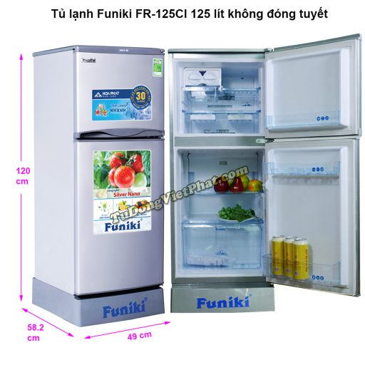 Kích thước tủ lạnh Funiki FR-125CI tủ mini 125 lít
