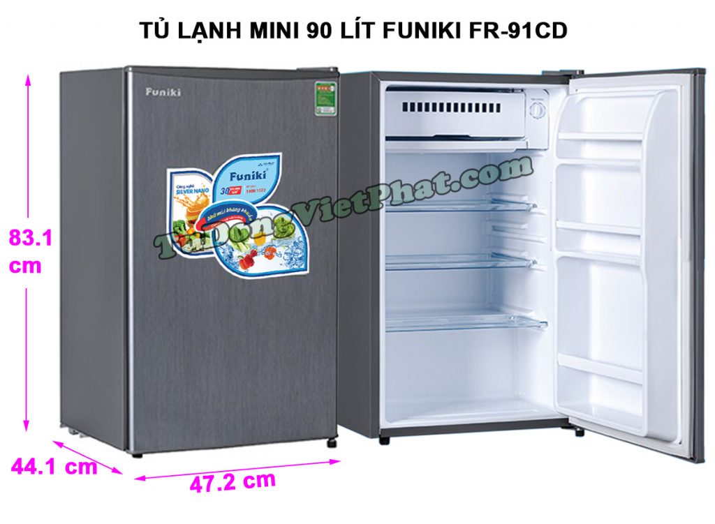 Kích thước của tủ lạnh mini 90L Funiki FR-91CD