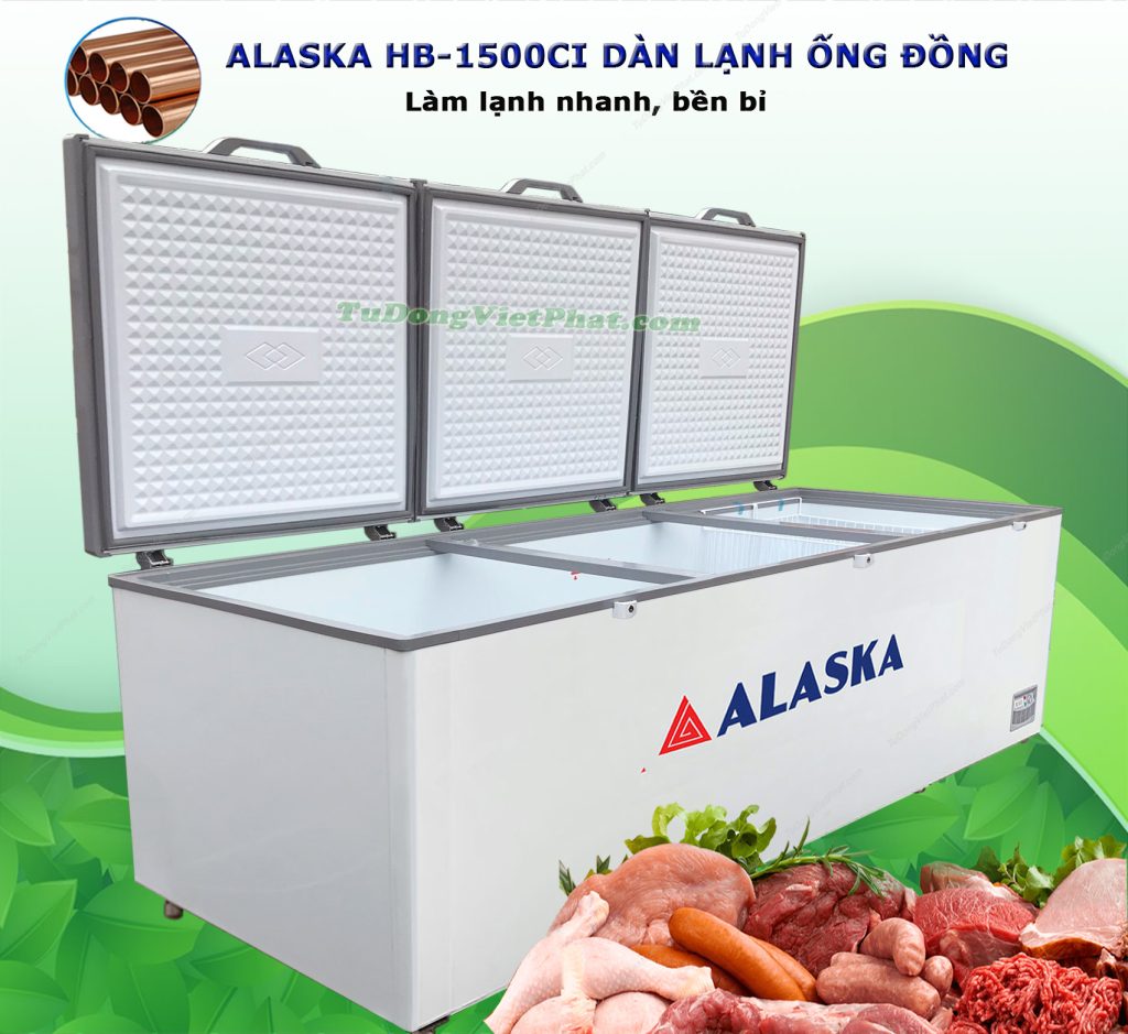 Tủ đông Alaska HB-1500CI Inverter dàn lạnh đồng