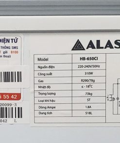 Tủ đông Alaska HB-650CI 650L Inverter 1 ngăn đông dàn đồng