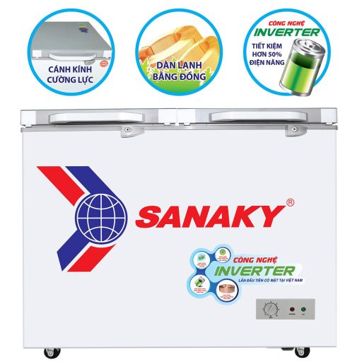 Tủ đông Sanaky INVERTER VH-4099A4KD mặt kính cường lực