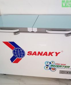 Tủ đông Sanaky INVERTER VH-4099A4KD mặt kính cường lực xanh