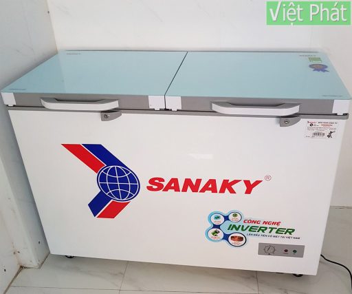Tủ đông Sanaky INVERTER VH-4099A4KD mặt kính cường lực xanh