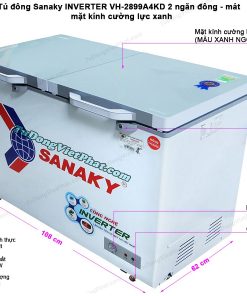 Kích thước tủ đông Sanaky INVERTER VH-2899W4KD