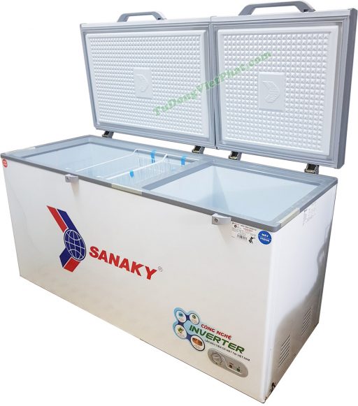 Bên trong tủ đông Sanaky VH-6699W3 485 lít INVERTER 2 ngăn đông mát