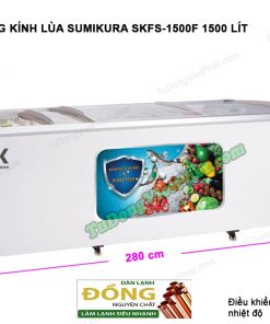 Kích thước tủ đông kính lùa Sumikura SKFS-1500F, 1500 lít