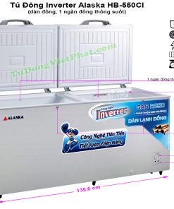Tủ đông Inverter Alaska HB-550CI 550L 1 ngăn đông
