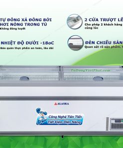 Tủ đông Alaska KN-650 mặt kính phẳng 650 lít